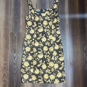 Jones New York Vintage Floral Square Neck Mini Dress Size 6